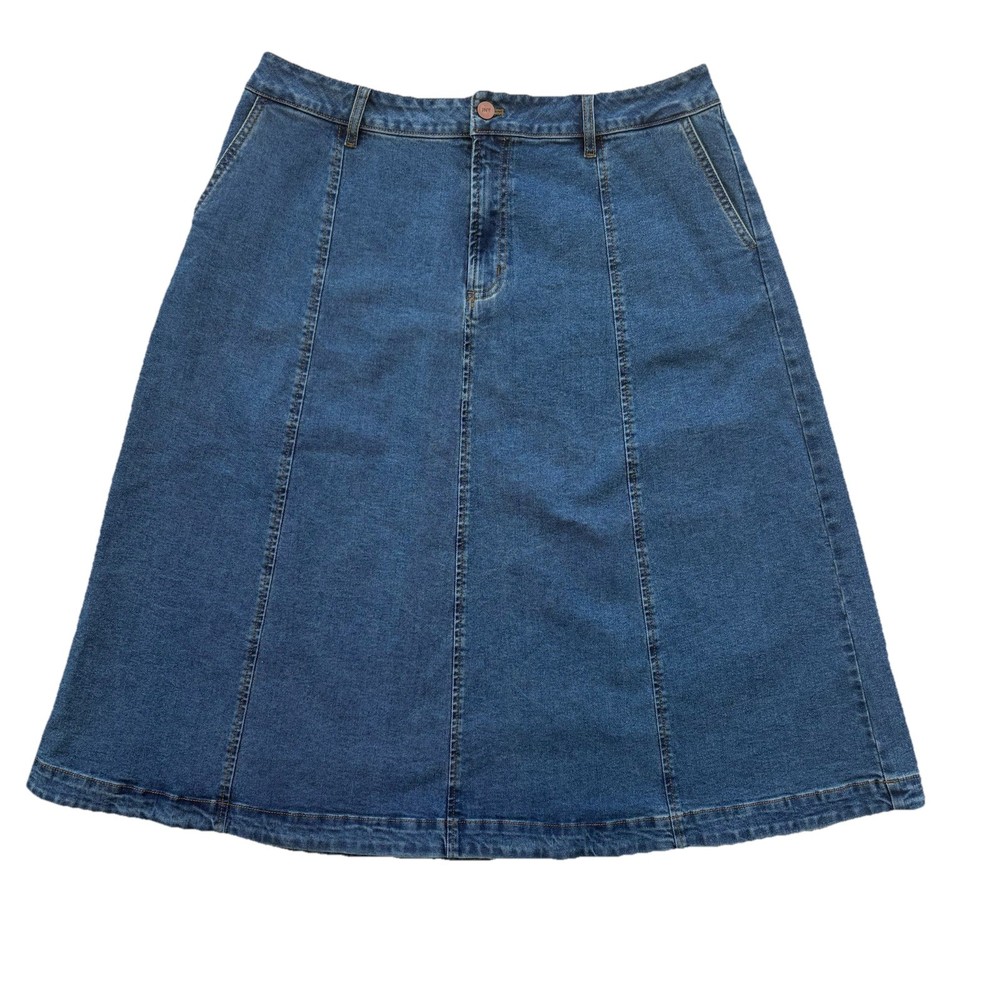 Jones New York Size 14 90s Denim Midi A Line Jean Skirt