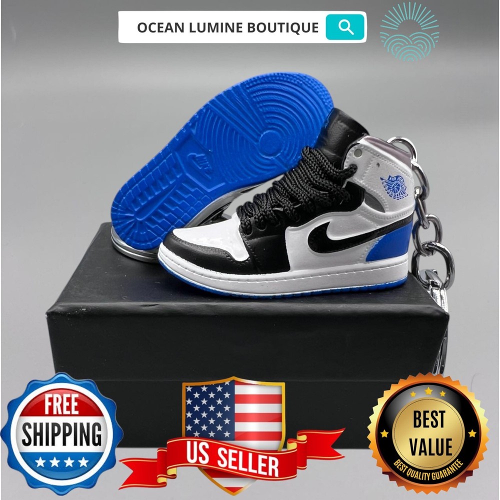 Air Jordan 3D Mini Sneaker Keychain, Basketball Sneaker Collectible, Box Options