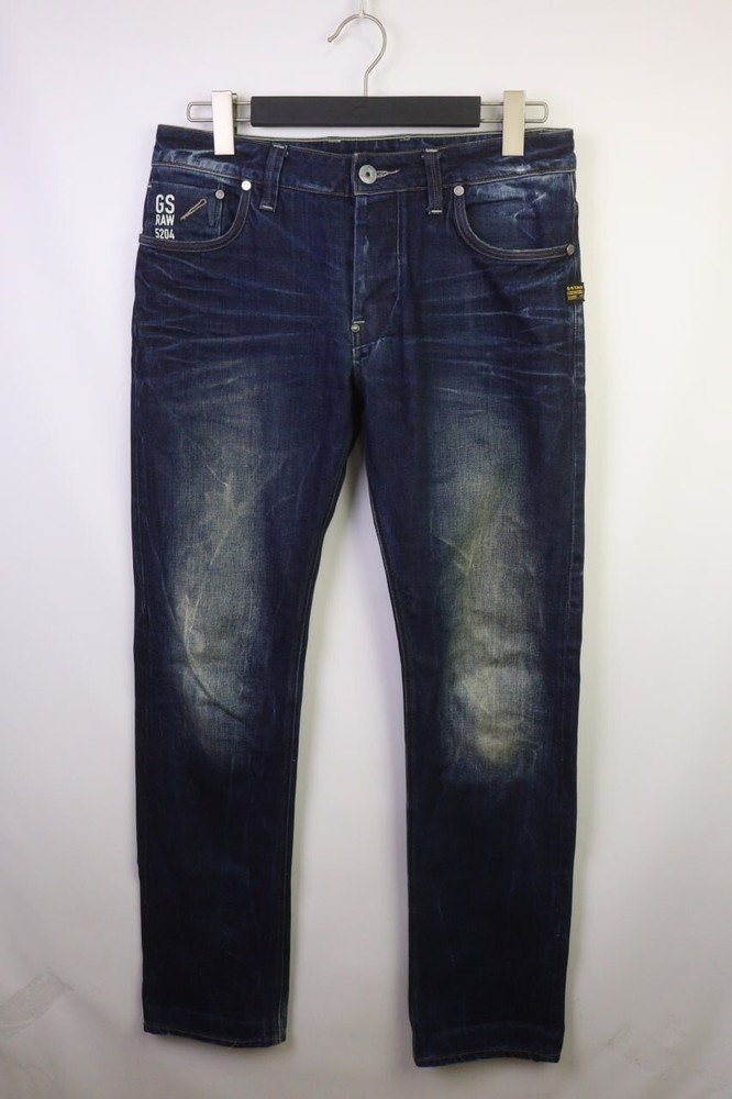 G-STAR RAW Denim ATTACC LOW STRAIGHT Distressed Jeans W31 L34 Button Fly