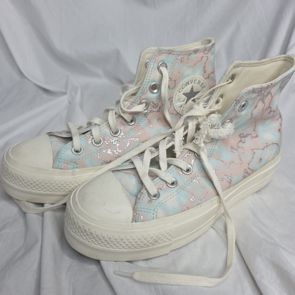 Converse All Star lift platform marbled high top sneakers Women's 6.5 (AVM)
