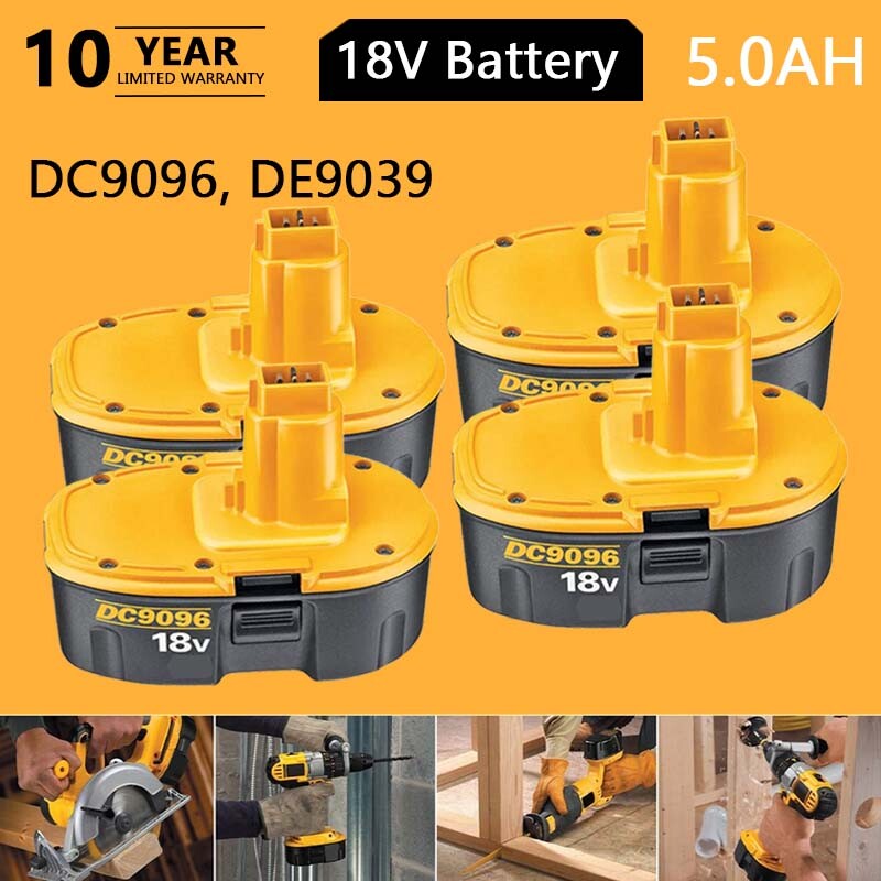 Dewalt 18V 5.0AH Ni-MH Battery and Charger for DC9096 DC9098 Power Tools