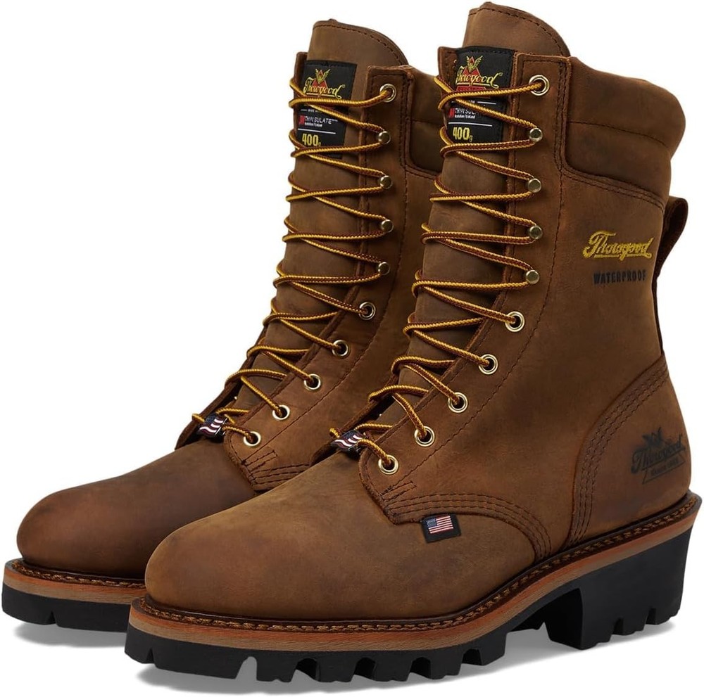 Thorogood Men's 9-Inch Insulated Logger Boots with 400G Thinsulate & Round Toe