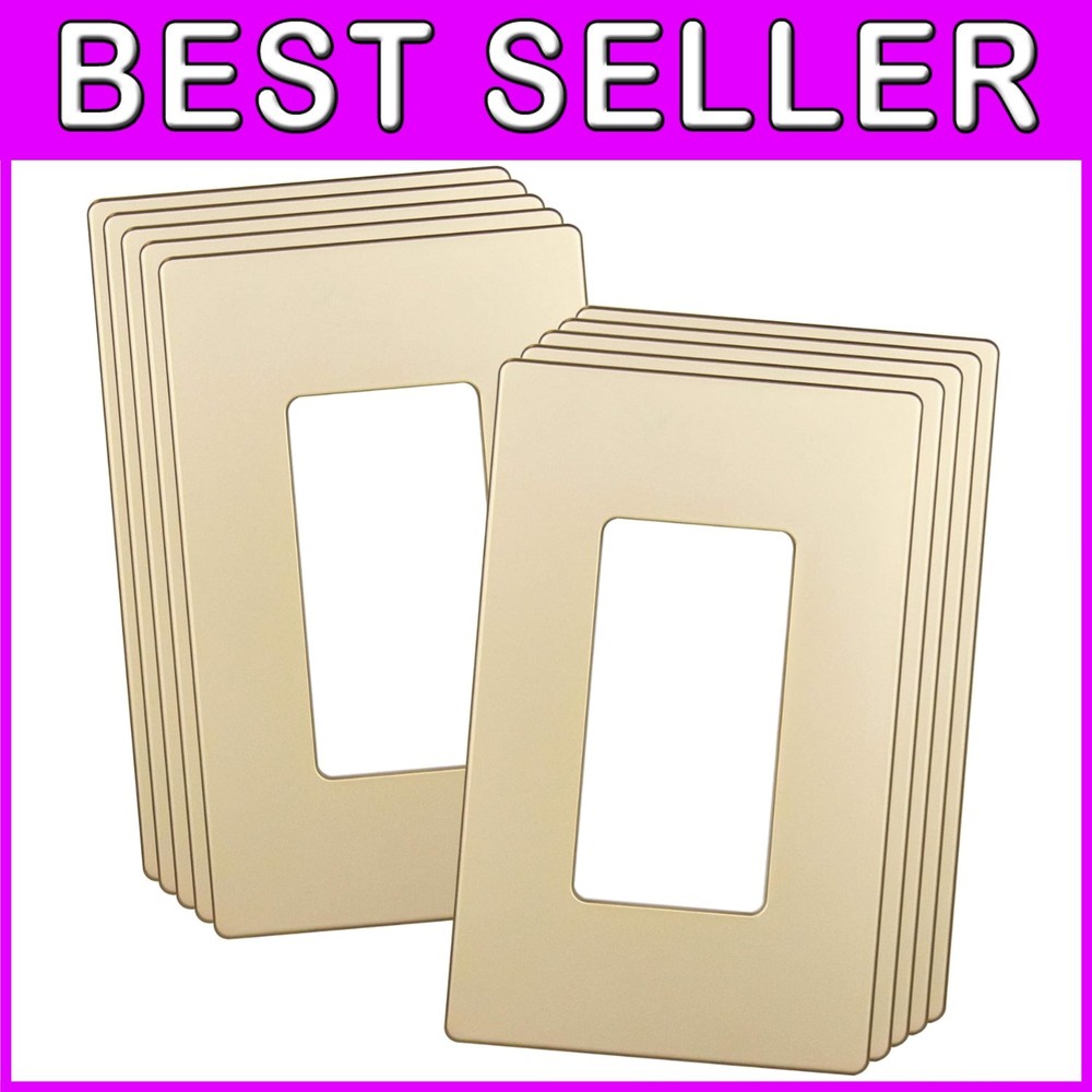 Unbreakable Polycarbonate Outlet Cover, Gold Finish, 10 Pack