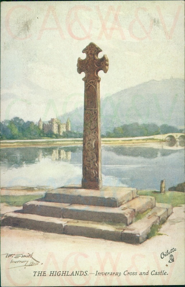 Inveraray The Highlands Cross Castle Tucks Oilette W Smith Bonnie Scotland 7661