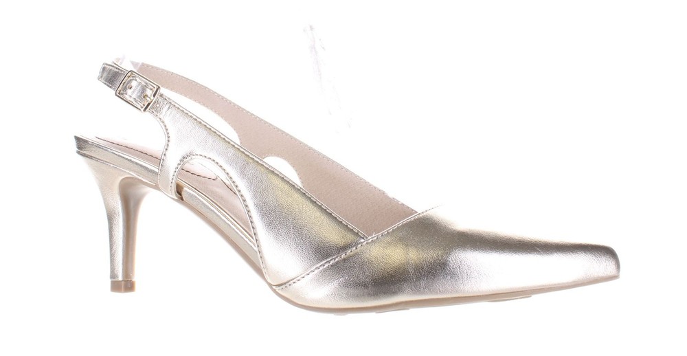 LifeStride Women's Wide Gold Slingback Heels Size 9.5 7820412