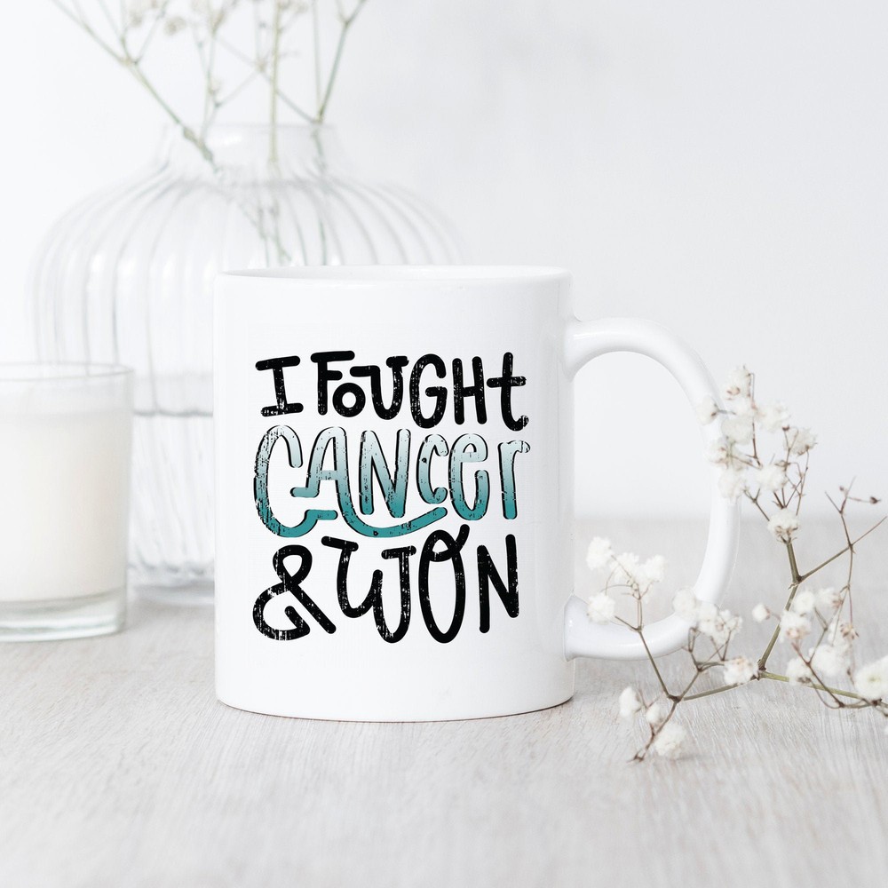 Cervical Cancer Survivor Mug I Fought And Won Warrior Gift Cup