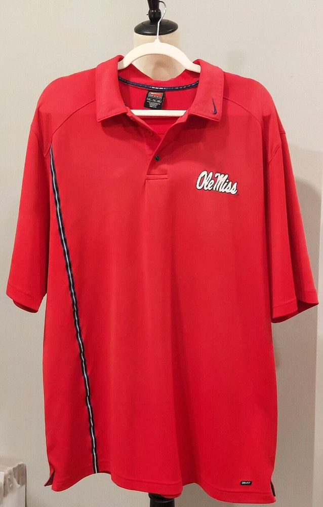 Ole Miss Men's Red Nike DriFit Polo Shirt XL