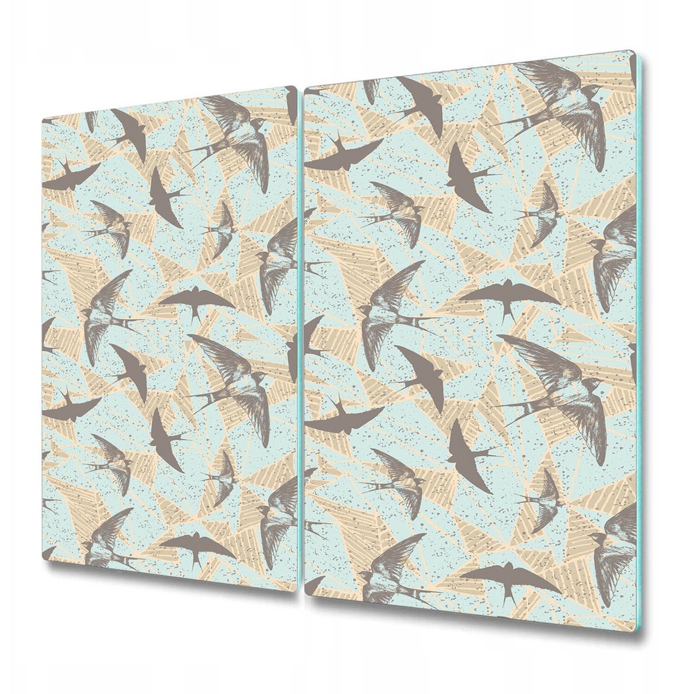 Glass Induction Ceramic Hob Cover Flying sows with triangles Grunge 2x30x52