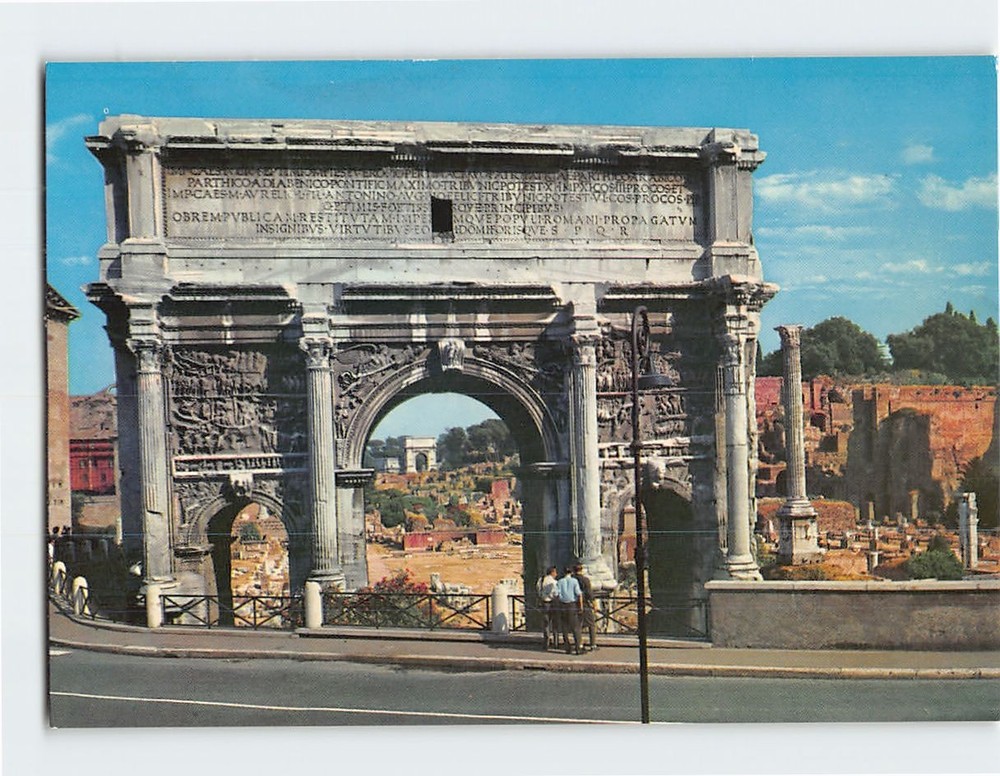 Postcard Arch of Septimius Severus Roman Forum in Rome Italy