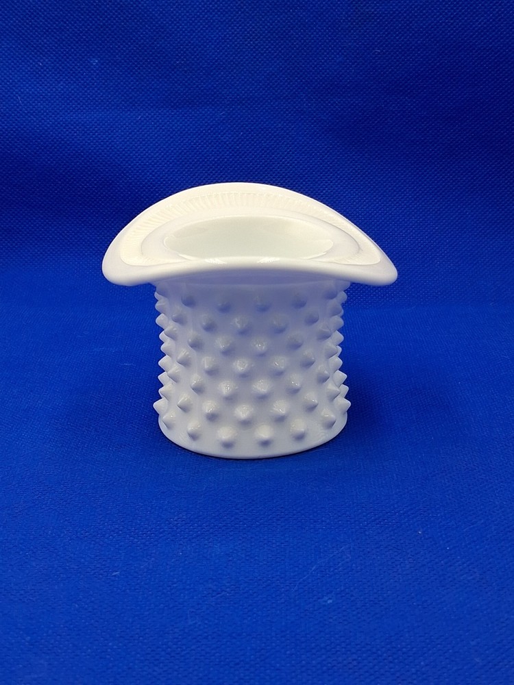 Vintage Fenton Milk Glass Hobnail Tophat Toothpick Holder