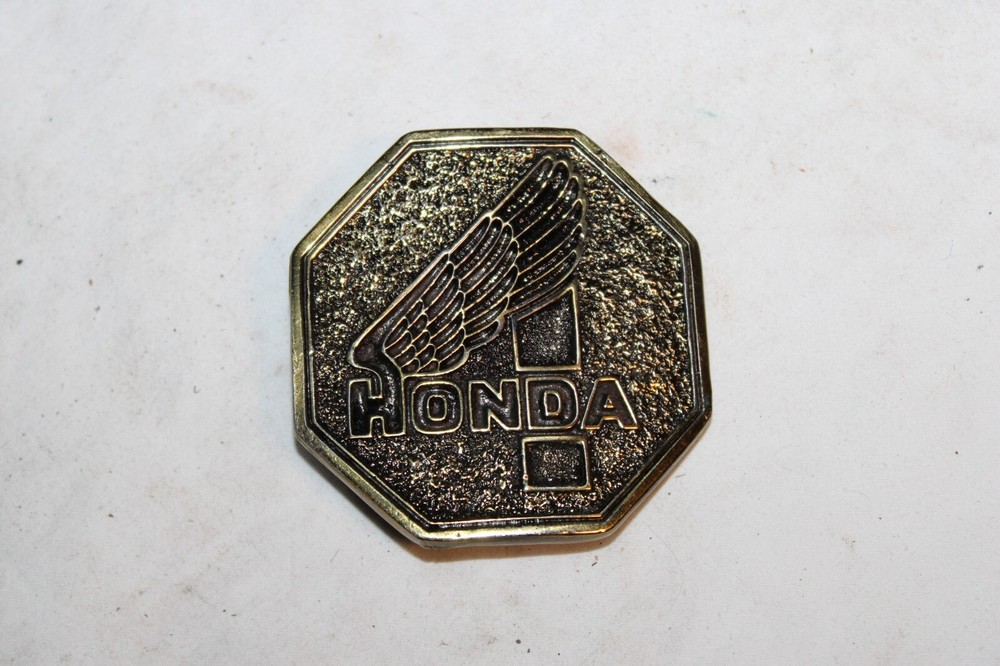 Vintage 1970s Honda Motorcycles Brass Logo Belt Buckle