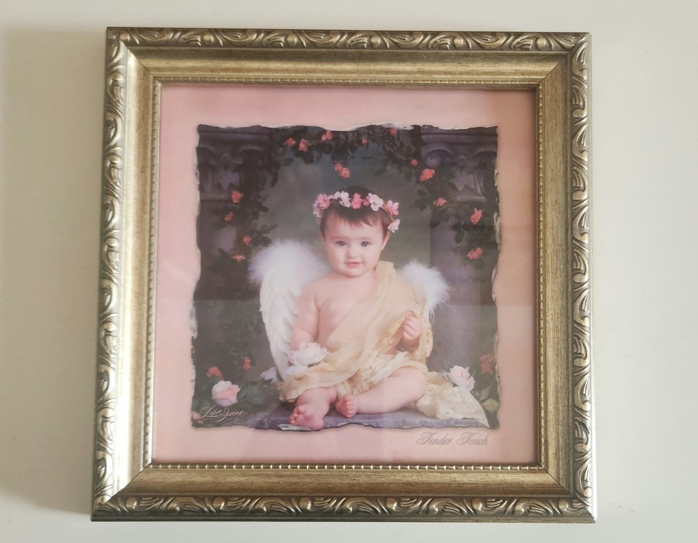 Lisa Jane Baby Girl Angel Cherub Tender Touch Framed Print Small flaw on back