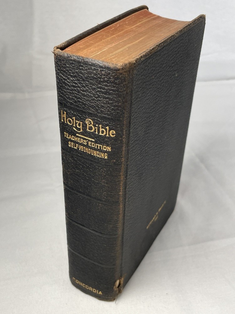 1932 Holy Bible Concordia Teacher's Edition Gold Leather Richard E Brandt