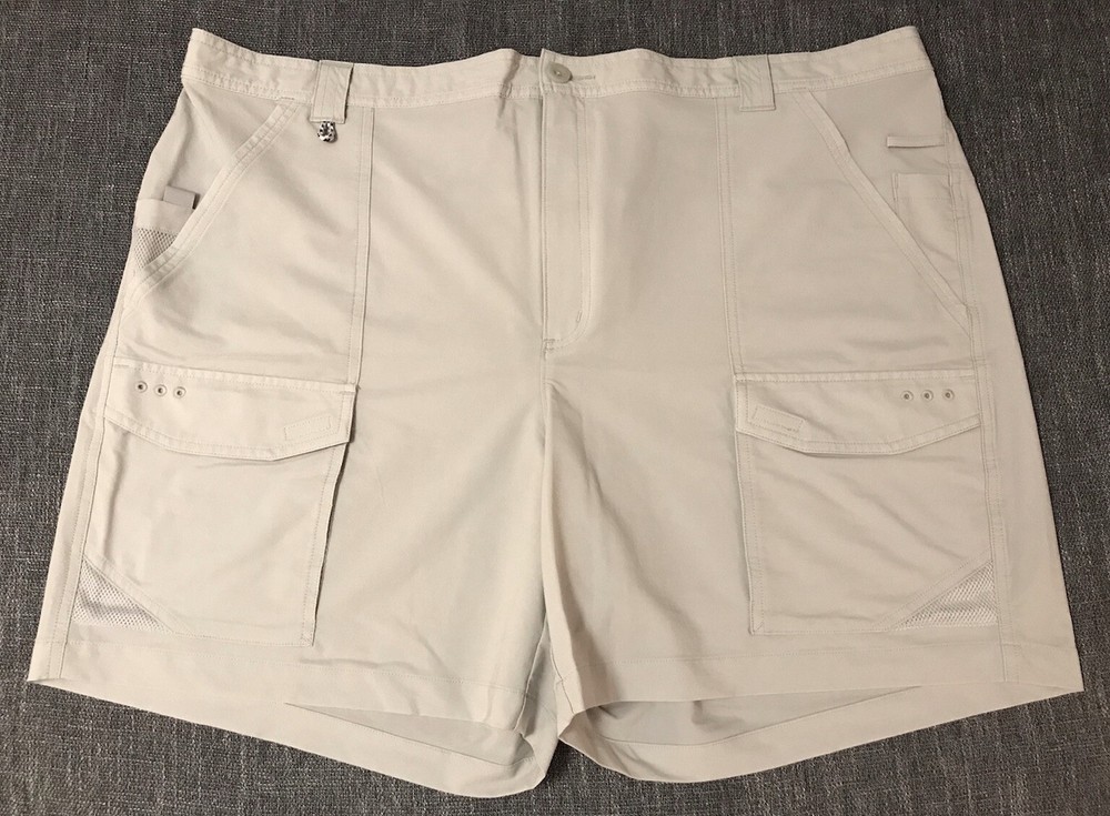 Columbia PFG Permit 111 Cargo Shorts Mens XXL Gray FM0275 Omni Shade 50 UPF