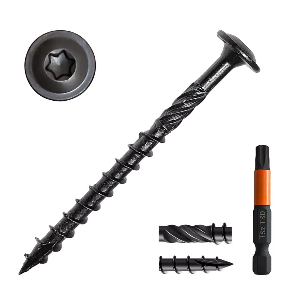 50-Pack Black #14x3 Torx Drive Wood Structural Lag Screws