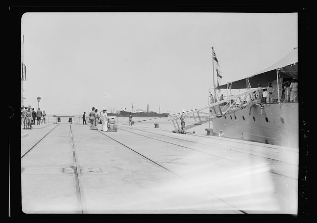 Photo:Haifa Palestine Haile Selassie Family Arrival 1936 H.M.S. Enterprise