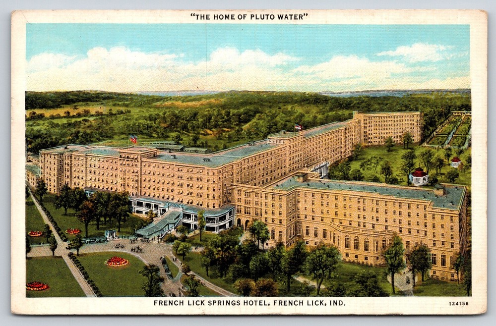 Indiana~Birds Eye View Of French Lick Springs Hotel Bldg~Vintage Linen Postcard