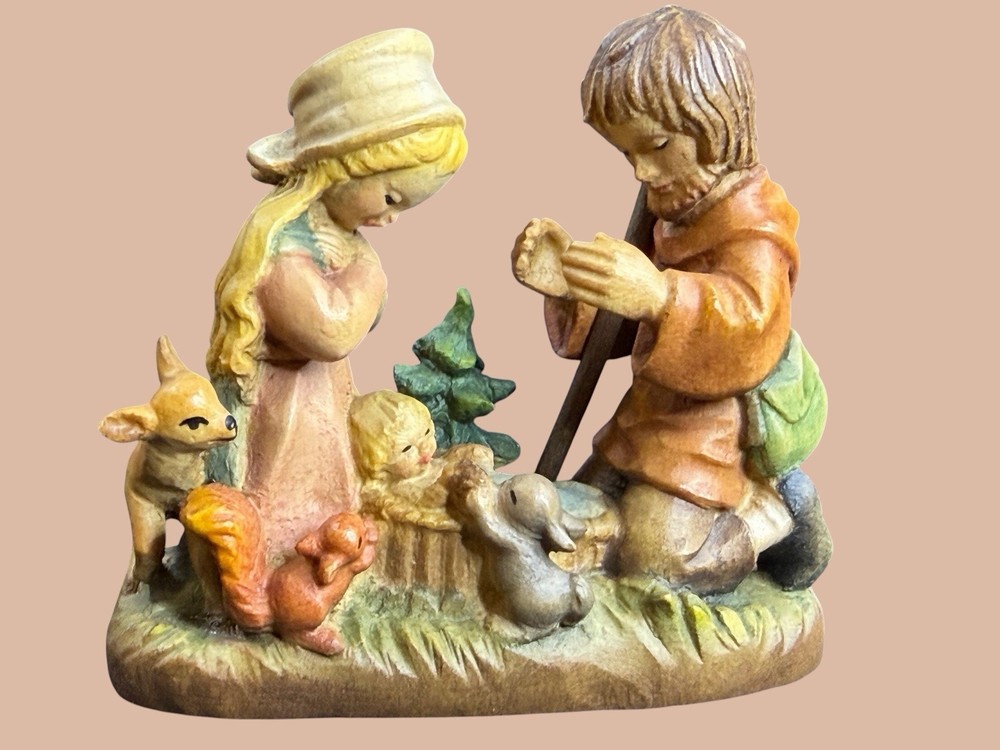 Ferrandiz Anri Wood Carving Figure HOLY FAMILY,  Nativity, Christmas