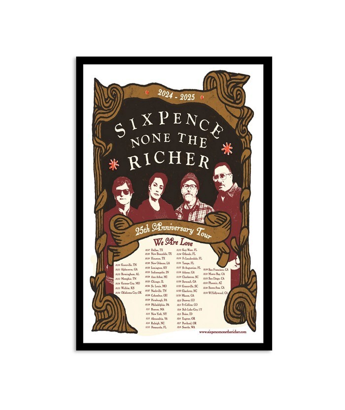 2024-2025 Sixpence None The Richer 20th Anniversary Tour Poster