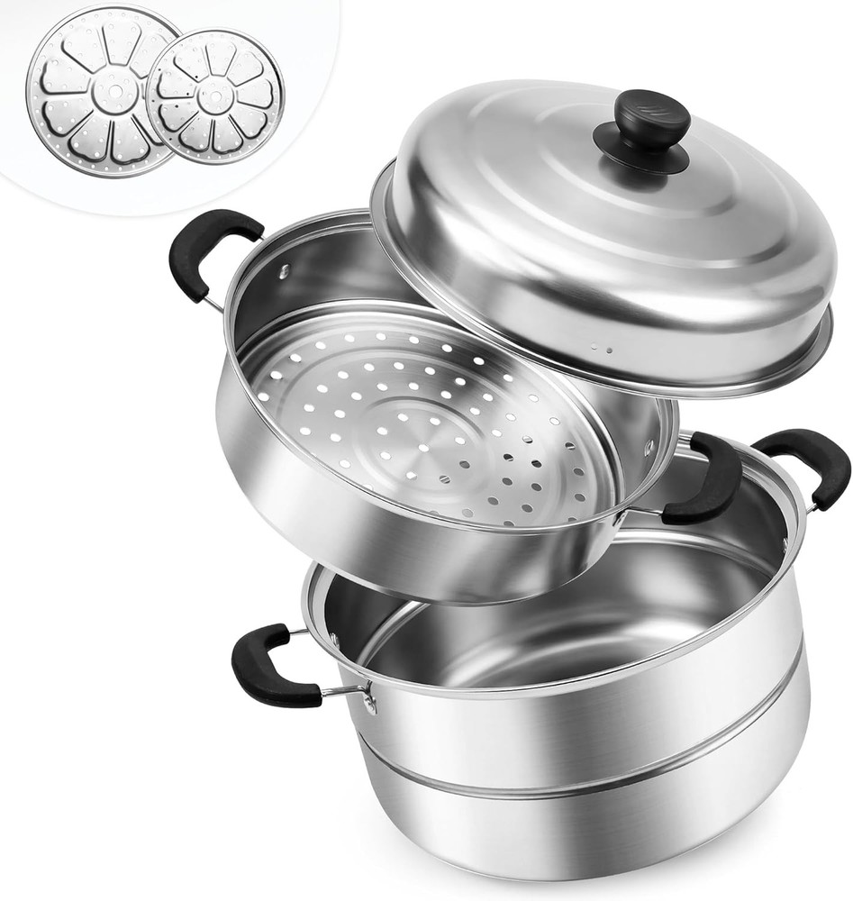 AuFranc® 8 Quart Steer for Cooking - Stainl Steel Ste Pot with