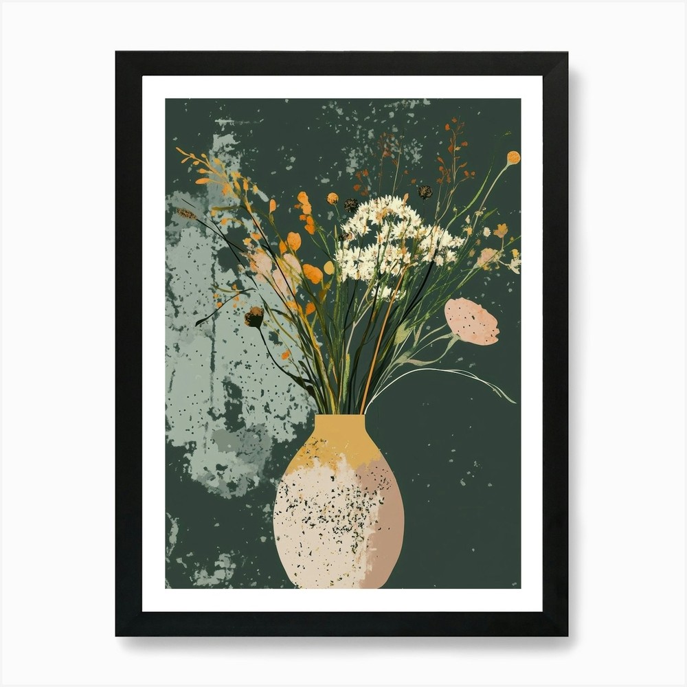 Wildflowers In A Vase Art Print Framed Wall Art Poster Canvas Print Picture