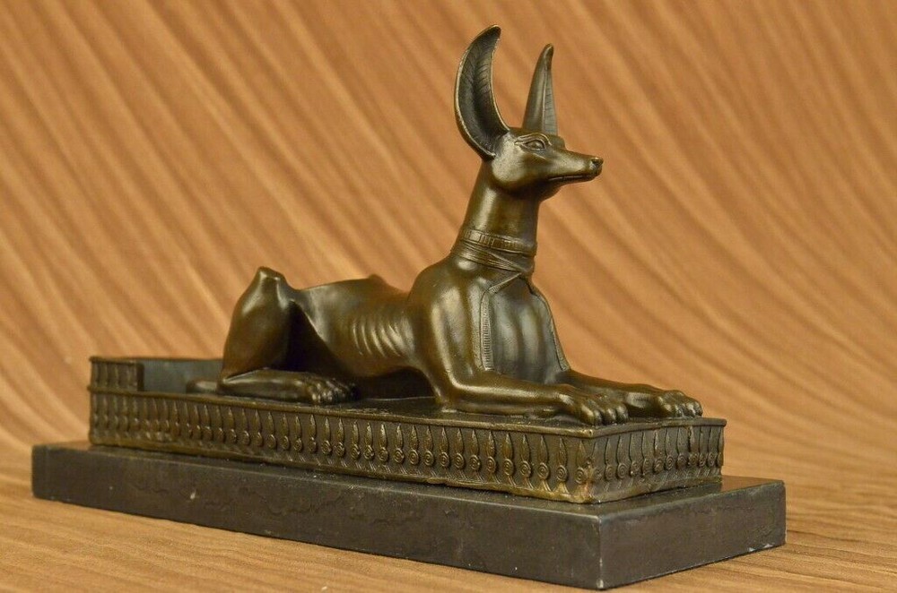 Art Deco Hand Made by Lost Wax Egypt Egyptian Dog Bronze Sculpture Statue Sale
