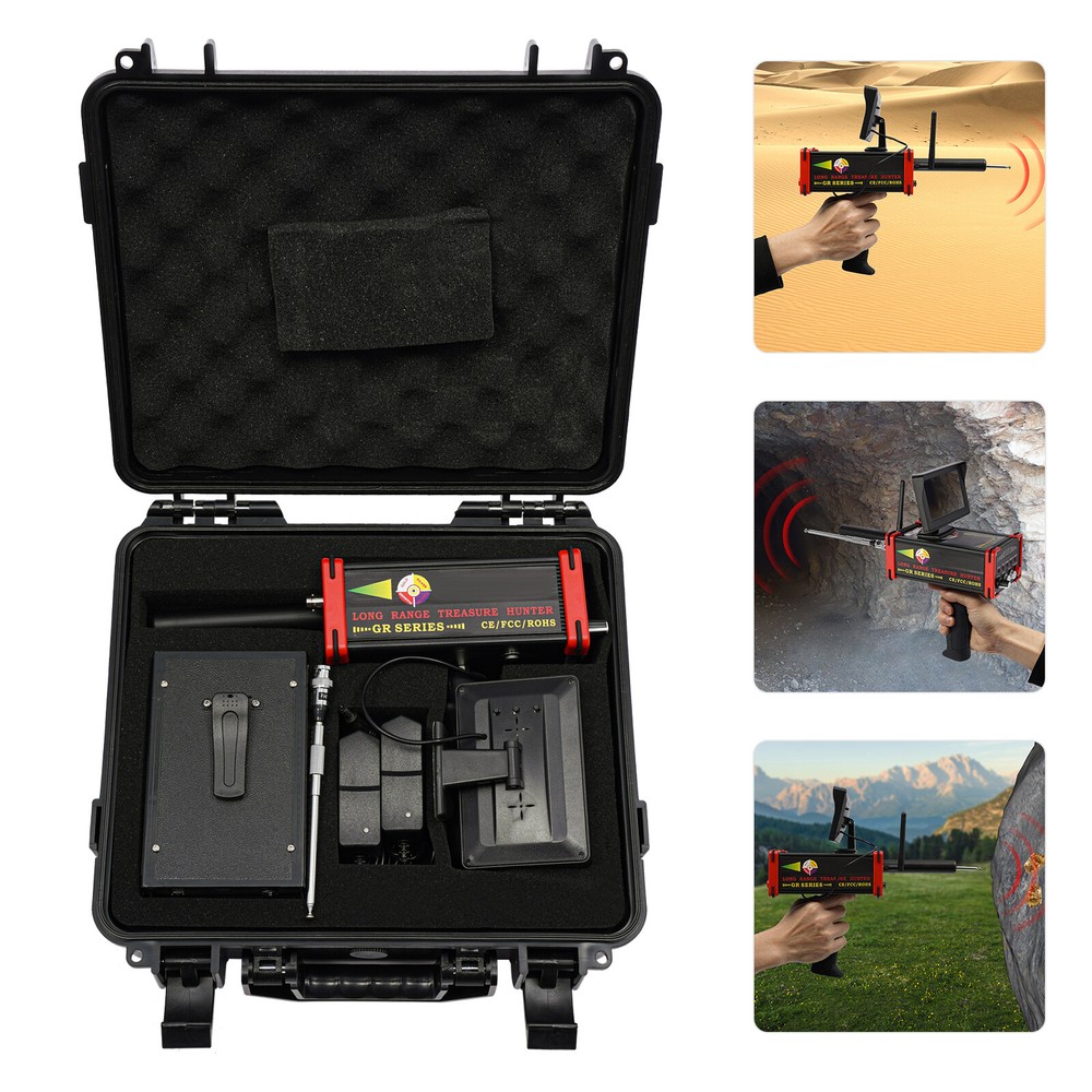 Long Range Metal Detector HandHeld Gold Detector 1000M w/ LED Screen &  Chargers