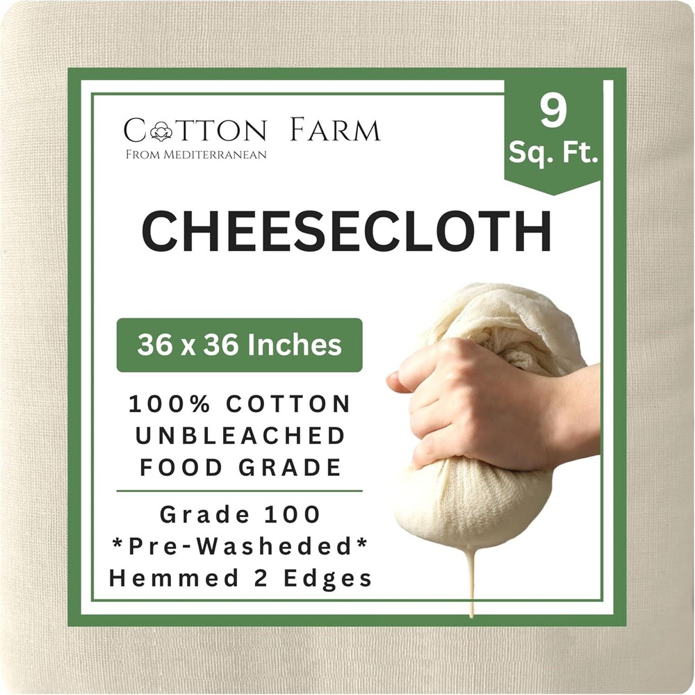 XL 100% Cotton Cheesecloth - 36x36 Inch Farm Grade for Straining & Cooking