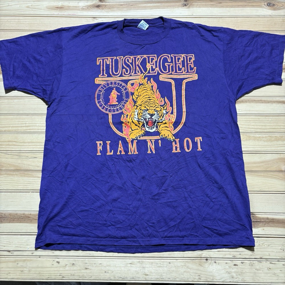 Vintage 80s 90s University Of Tuskegee Golden Tigers Single Stitch Shirt - 2XL