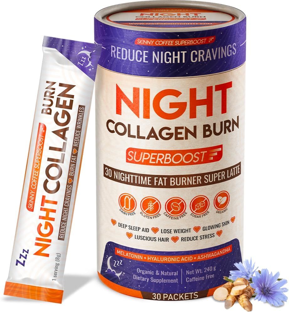 Night Collagen Burn, Nighttime Fat Burner & Weight Loss Support, Natural Deep Sl