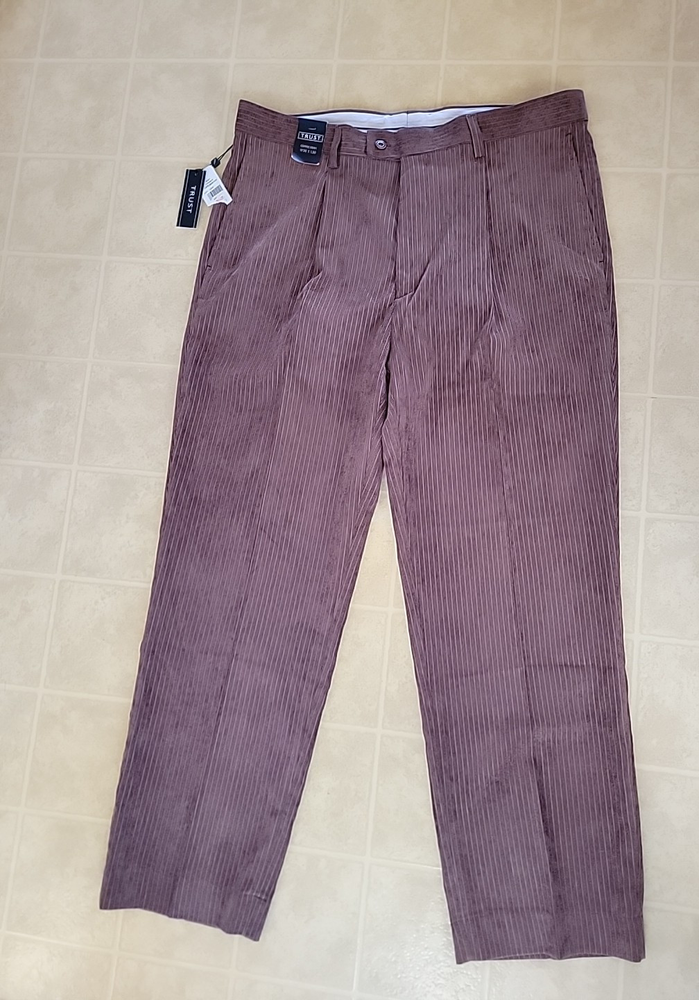 Brown Coffee Bean Striped Corduroy Pants 38x30 New Premium Quality