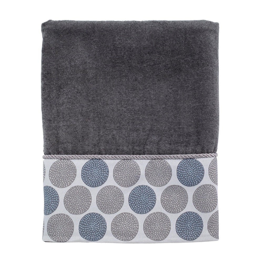 Soft Absorbent Cotton Bath Towel in Dotted Circles Collection - Nickel