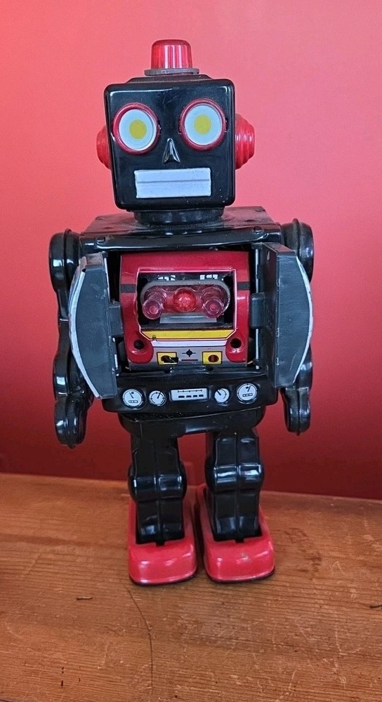 Space Tin Toy Robot Battery Operated For Parts Or Display In Man Cave