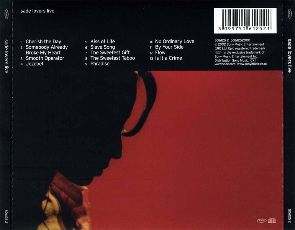 Sade Lovers Live New Cd