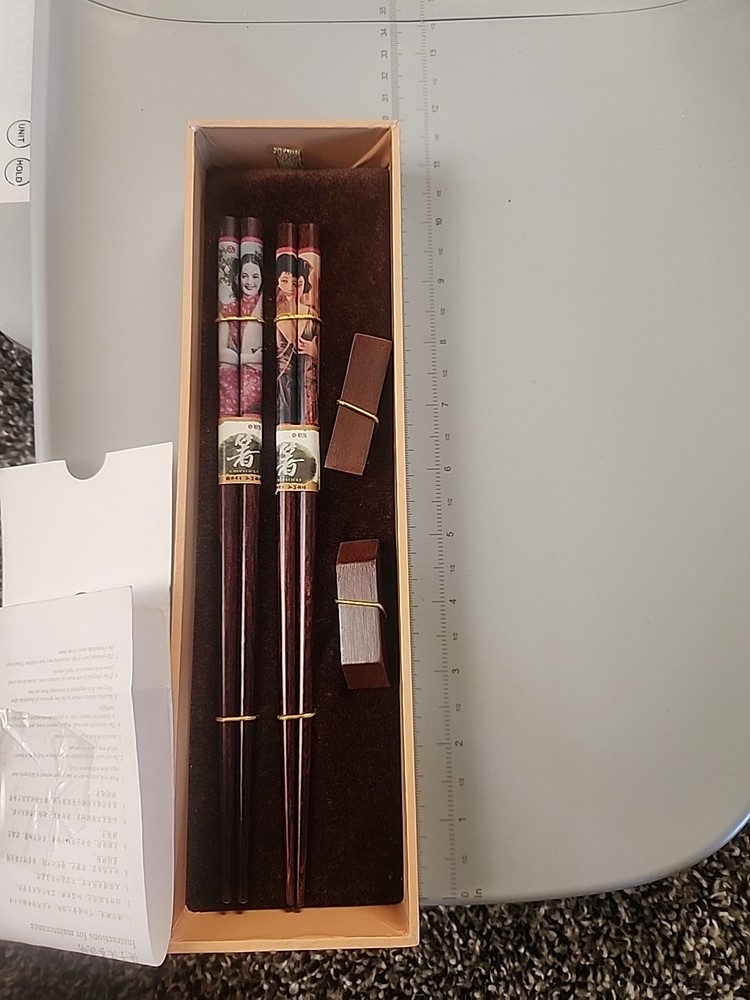 Vintage Japanese Chopsticks set of 2 with stand