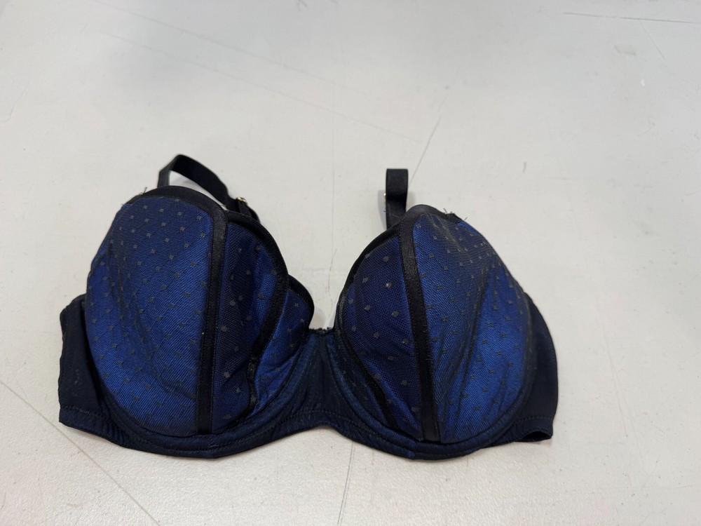 Ann Summers Bra Underwired Padded Lace Covered Full Cup Bra Size 34E Blue