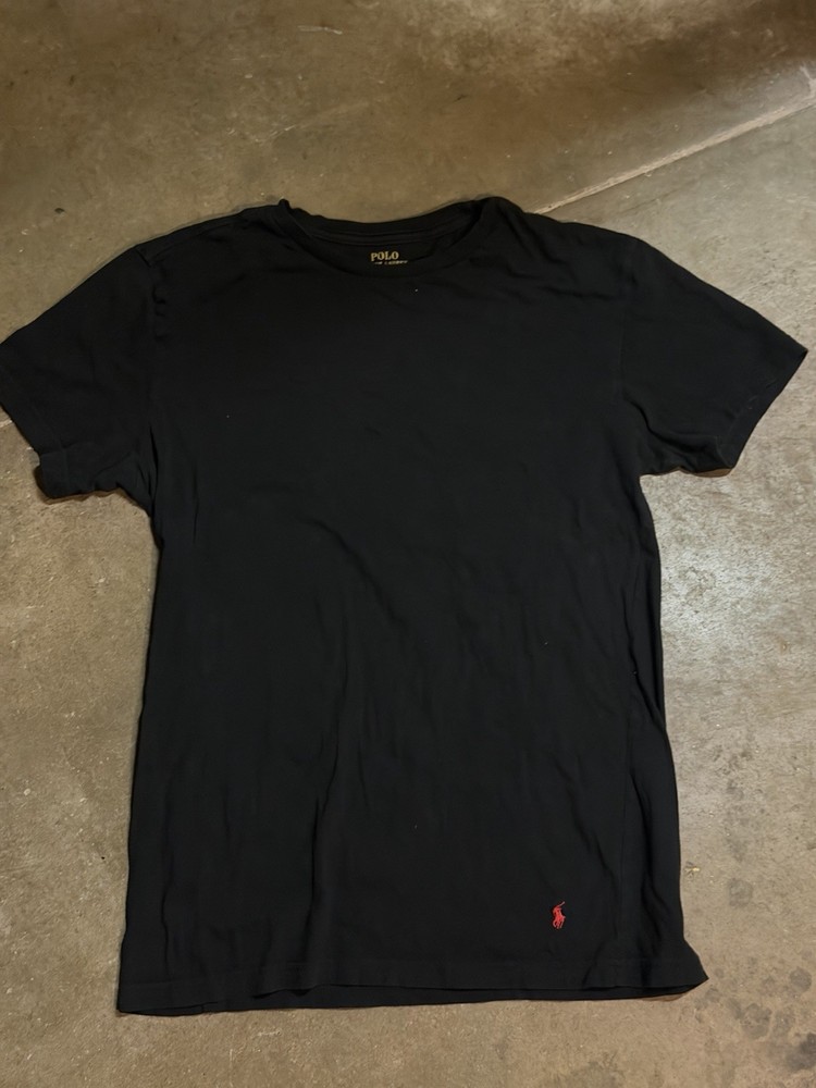 Polo Ralph Lauren Logo Black Cotton Men's Short Sleeve Crew Neck T-Shirt L