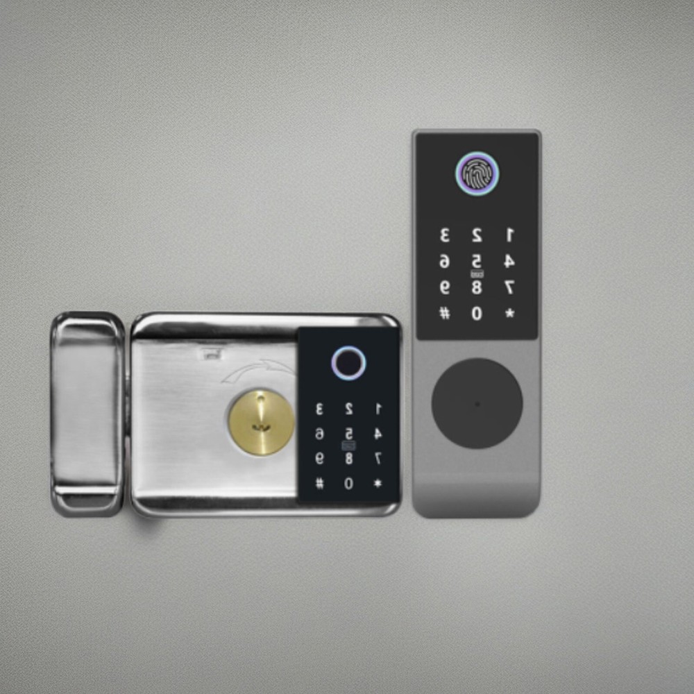 Waterproof Smart WiFi Gate Lock with Dual-Side Fingerprint and Digital Keypad
