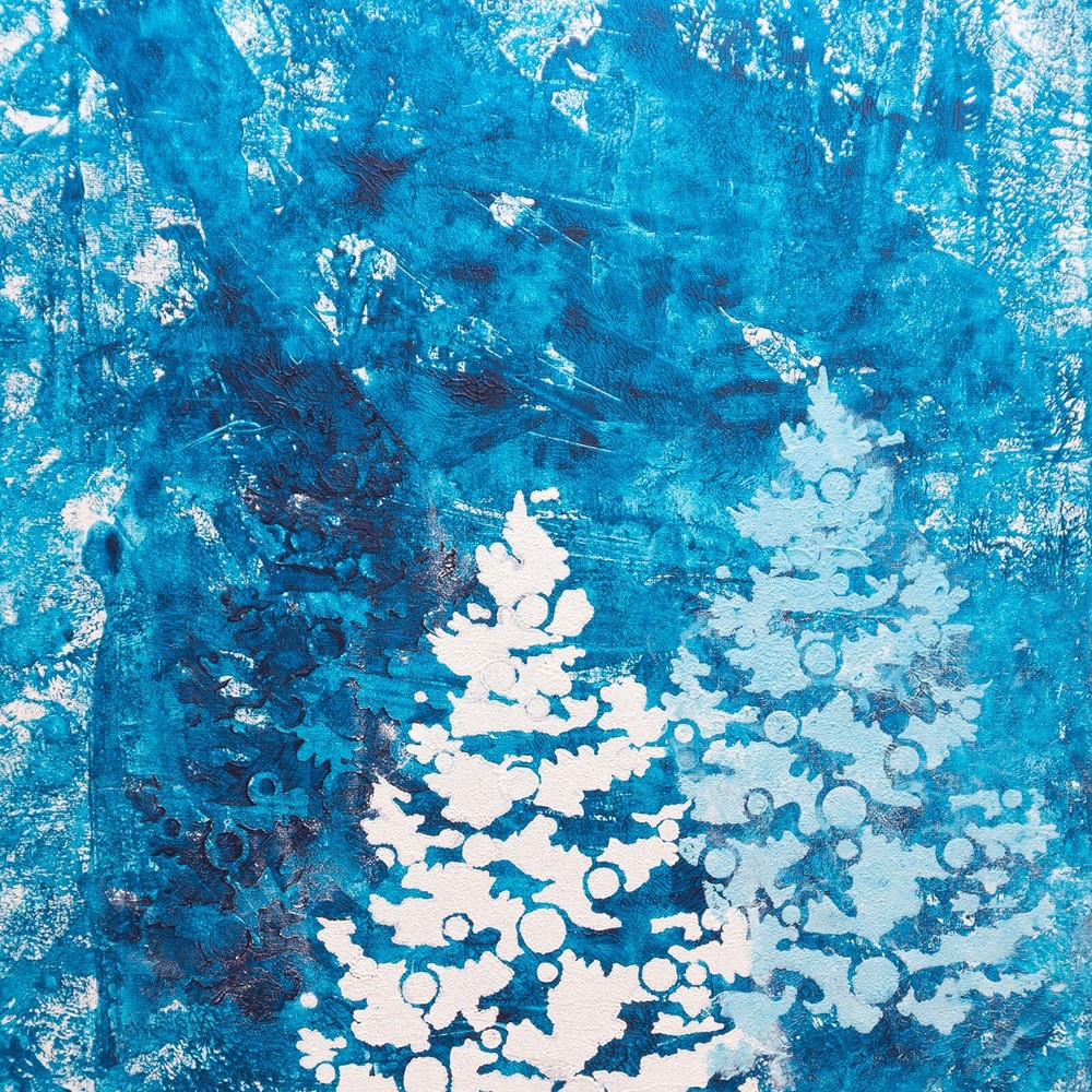 Tree Painting Christmas Aspen Alaska Original Art Blue Spruce Holiday By Marina
