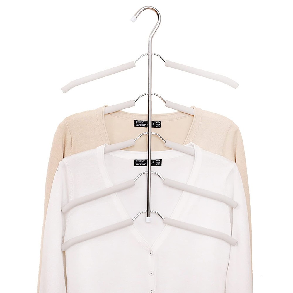 Foldable 5-in-1 Multi-Layer Non-Slip Blouse Hanger Set - 3 Pack Space Saver