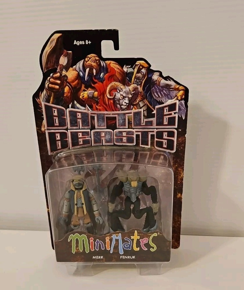 Battle Beasts MiniMates Merk And Fenruk Figures 2 Pack SDCC Exclusive NIB Sealed