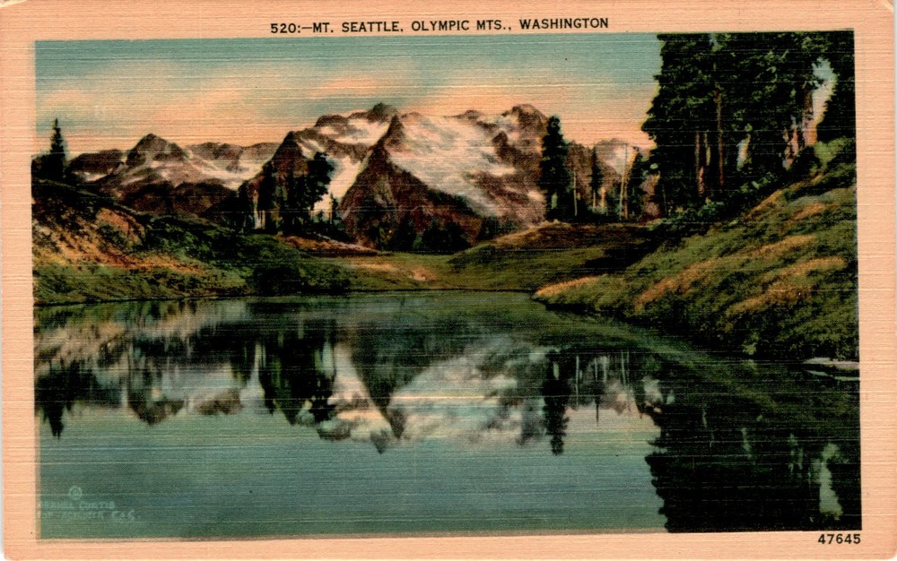 Mt. Seattle, Olympic Mts., Washington, C. P. Johnston Co. Postcard