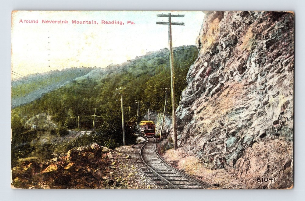 Vintage Around Neversink Mountain Reading PA Lithograph Postcard 61041