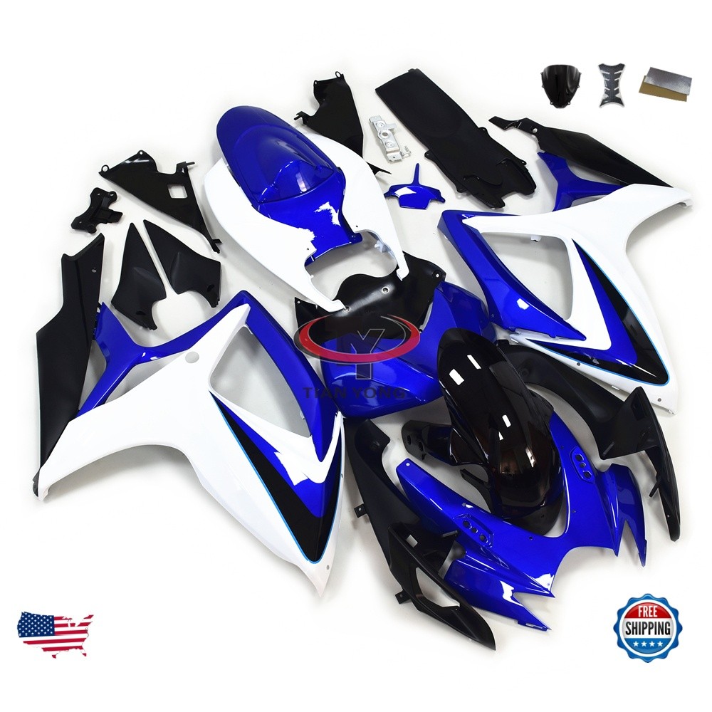 Injection Fairing Kit for Suzuki GSXR600 GSXR750 2006 2007 Bodywork Blue White