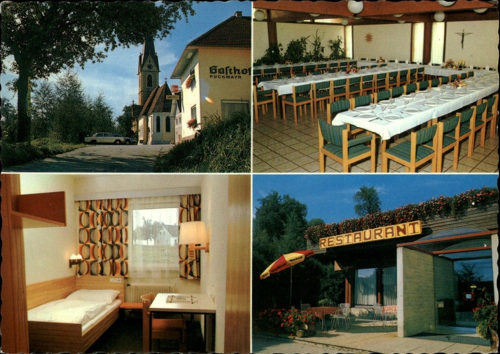 Austria Allhaming hotel inn restaurant multiview ~ postcard sku363