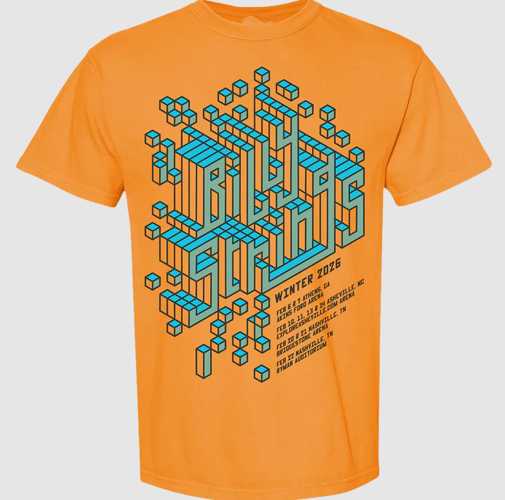 Billy Strings Winter Tour 2026 February Cube Tee With Dates T-Shirt