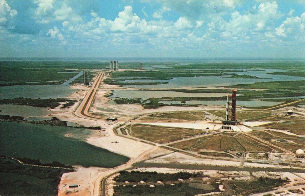 Aerial View of John F. Kennedy NASA Space Center - Florida FL - Postcard