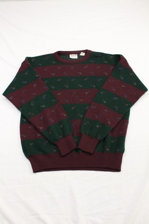 VTG Giorgio DI Firenze Italian Made Men's Sweater  Size Large Burgundy Green