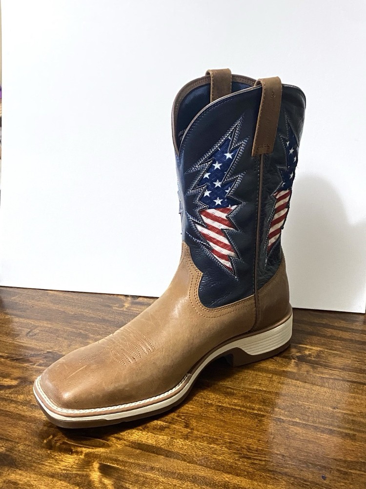 ARIAT Mens Size 10 D Medium Right Boot Single for Crafts Patriotic Repurpose