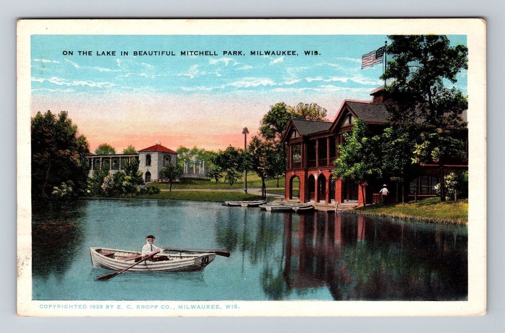 Milwaukee WI-Wisconsin, On the Lake, Mitchell Park, Vintage Postcard